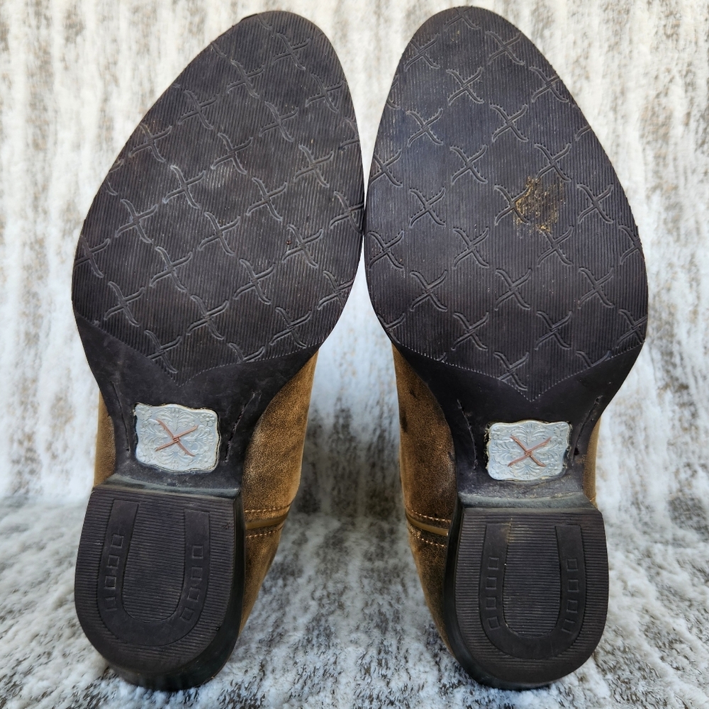 Twisted X "Bomber" Western Cowboy Boot Brown Leather Cross | Men's Size 7.5D - Picture 8 of 13